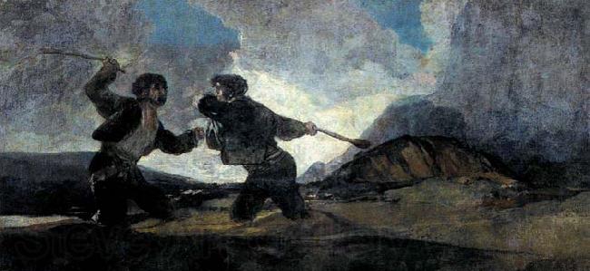 Francisco de goya y Lucientes Duel with Cudgels Norge oil painting art